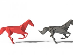low poly horses pack Model 3D