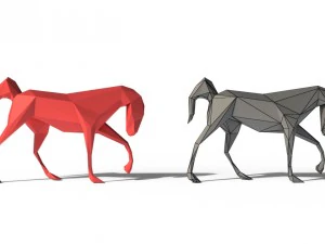 낮은 폴리 말 팩 3D 모델