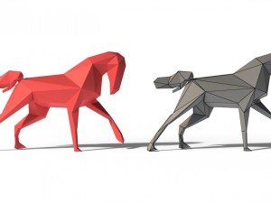 low poly horses pack Model 3D