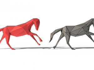 low poly horses pack Model 3D