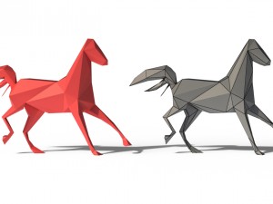 low poly horses pack Model 3D