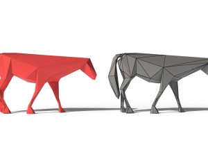 low poly horses pack Model 3D