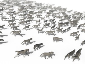 low poly horses pack Model 3D