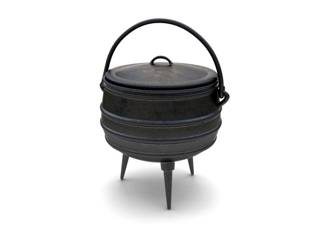 iron pot 3D Model .c4d .max .obj .3ds .fbx .stl .blend 