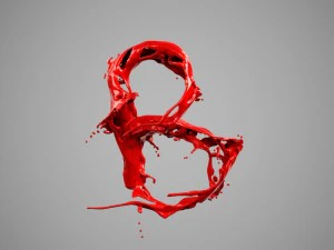 alfabeto liquido b Modello 3D