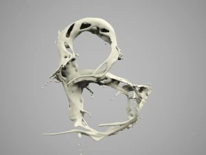 liquid alphabet b 3D Model