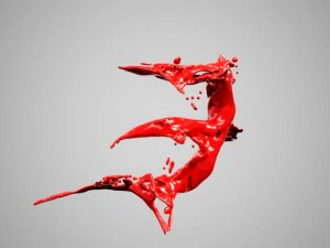 液体アルファベットe 3Dモデル