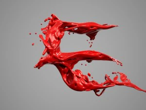 liquid alphabet e 3D Model