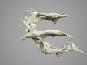 liquid alphabet e 3D Model