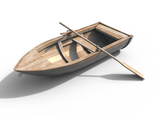 wooden boat 3Dモデル .c4d .max .obj .3ds .fbx .stl .blend 