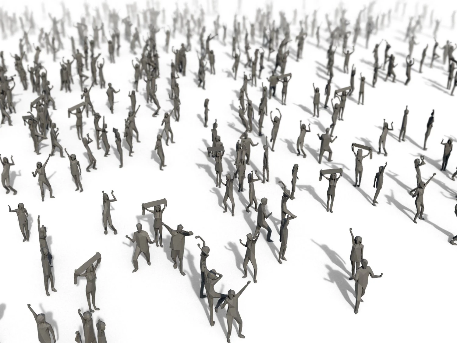 low poly posed people pack 6 3D Model .c4d .max .obj .3ds .fbx .stl .blend 