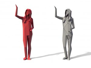 low poly posed people pack 6 3D Model