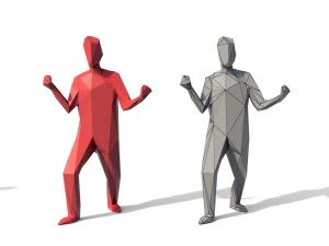 low poly posed people pack 6 3D Model
