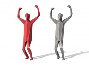 low poly posed people pack 6 3D Model
