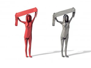 low poly posed people pack 6 3D Model