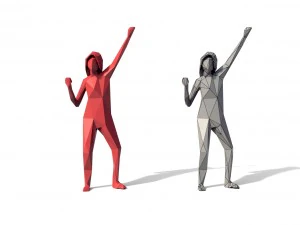 low poly posed people pack 6 3D Model