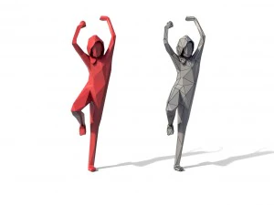 low poly posed people pack 6 3D Model