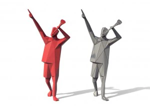low poly posed people pack 6 3D Model