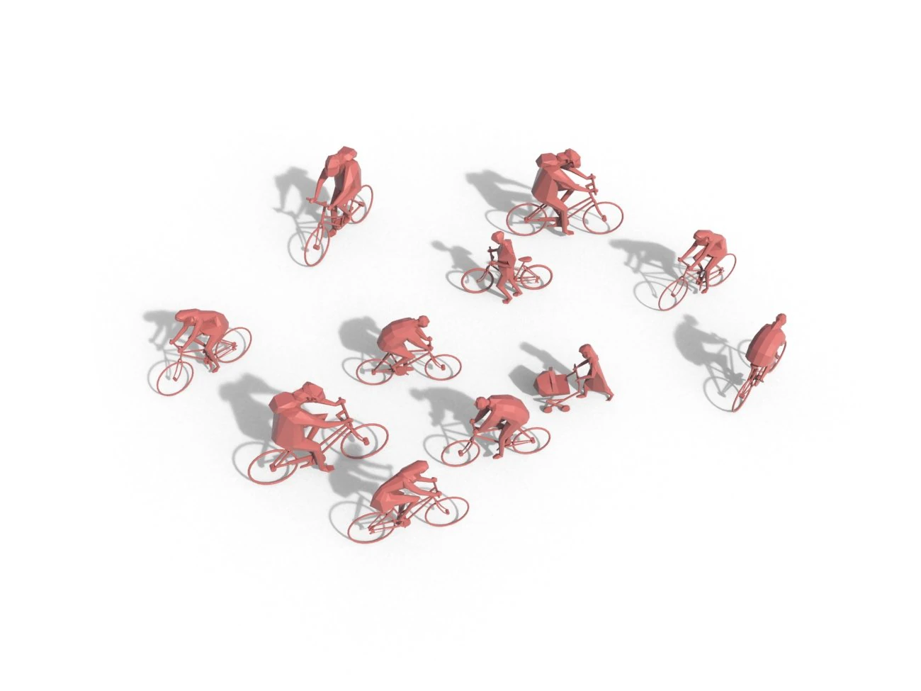 low poly posed people pack 8 3D Model .c4d .max .obj .3ds .fbx .stl .blend