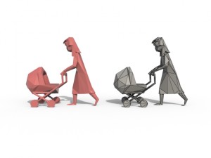low poly posed people pack 8 3D Model