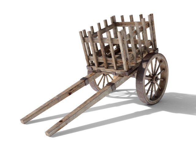 medieval cart 3D Model .c4d .max .obj .3ds .fbx .stl .blend 