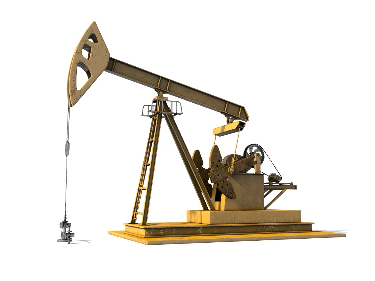 oil pump jack 3D Model .c4d .max .obj .3ds .fbx .stl .blend 