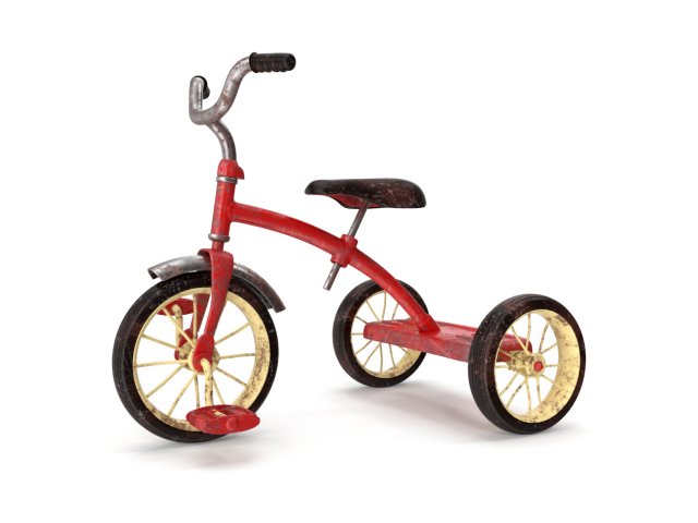 old tricycle 3D-Modell .c4d .max .obj .3ds .fbx .stl .blend 