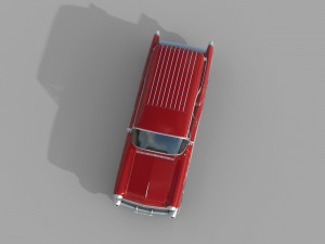 low poly car- buick century caballero wagon 1957 3D Model