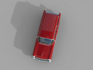 low poly car- buick century caballero wagon 1957 3D Model