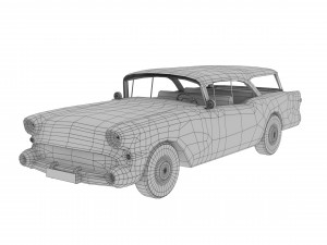 low poly car- buick century caballero wagon 1957 3D Model