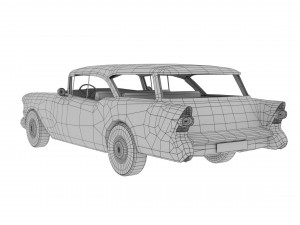 low poly car- buick century caballero wagon 1957 3D Model