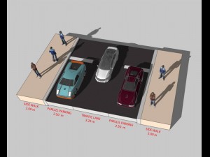 road cross sections 3D Model