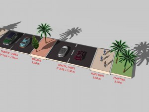 road cross sections 3D Model