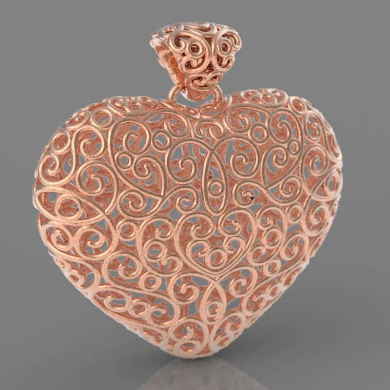 Heart pendant 3D Print Model .c4d .max .obj .3ds .fbx .stl .blend