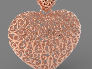 Heart pendant Modello di stampa 3D
