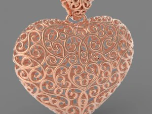 하트 펜던트 3D 프린트 모델