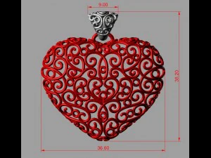 Heart pendant 3D Print Model