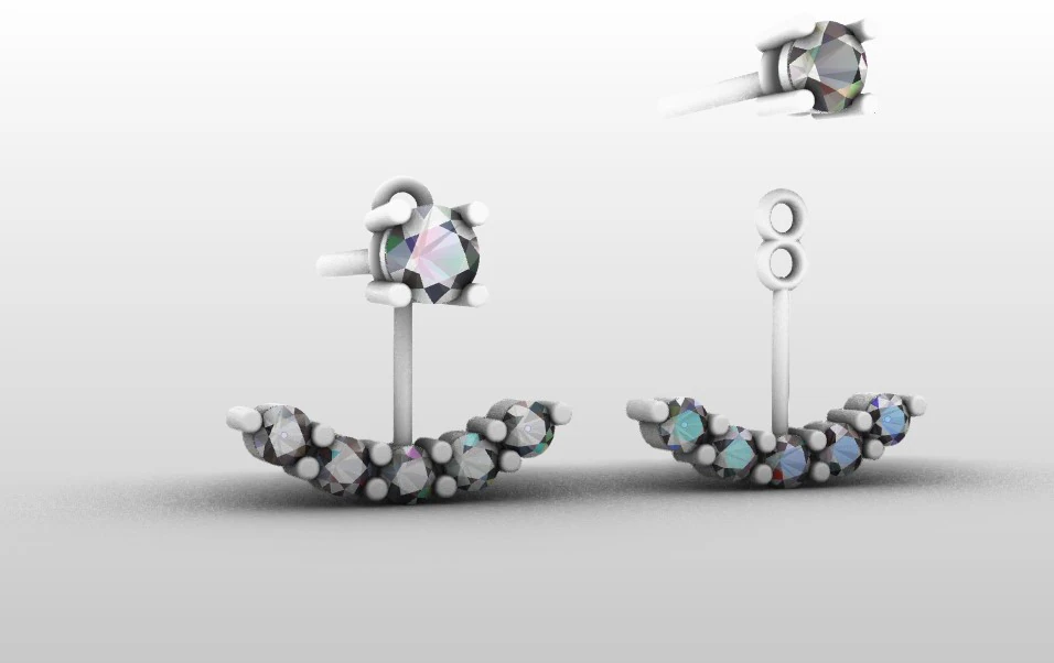 Earring 3D Print Model .c4d .max .obj .3ds .fbx .stl .blend 