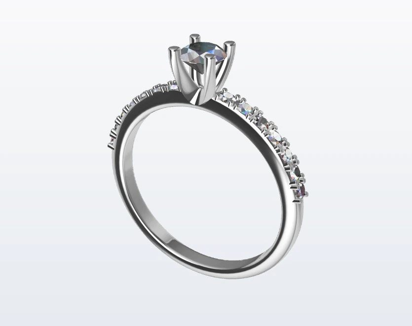 Diamond Ring 3D Print Model .c4d .max .obj .3ds .fbx .stl .blend 