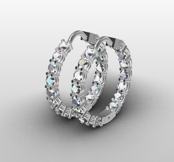Hoop earrings Modello di stampa 3D .c4d .max .obj .3ds .fbx .stl .blend 