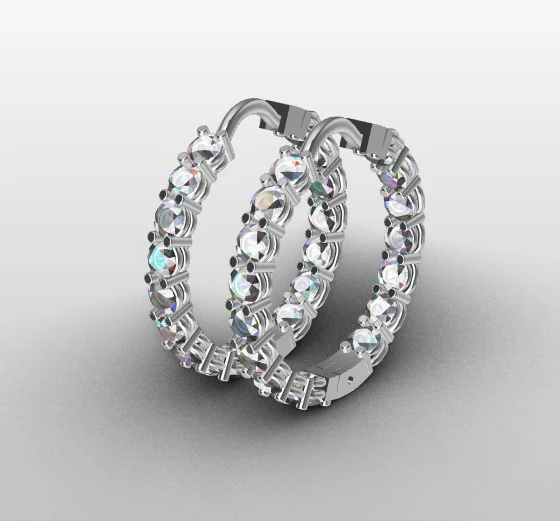 Hoop earrings 3D Print Model .c4d .max .obj .3ds .fbx .stl .blend 
