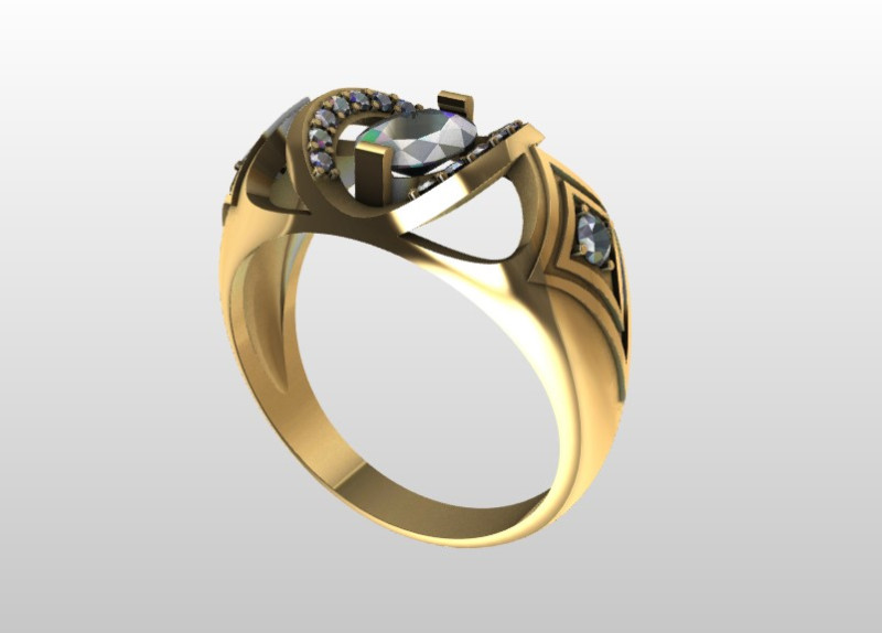 Ring oval 3Dプリントモデル .c4d .max .obj .3ds .fbx .stl .blend 