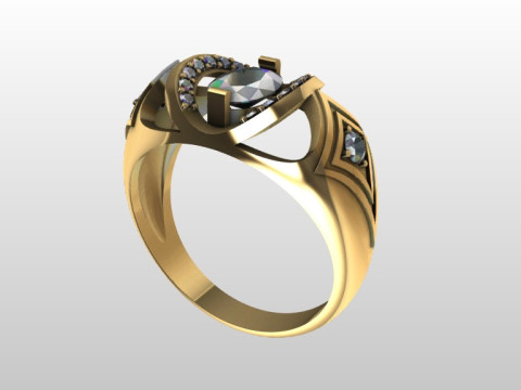Ring oval 3Dプリントモデル