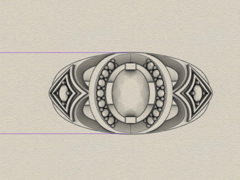 Ring oval 3Dプリントモデル