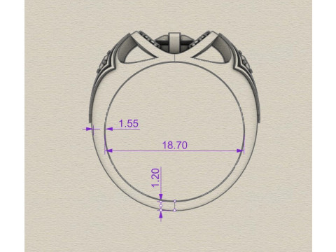 Ring oval 3Dプリントモデル