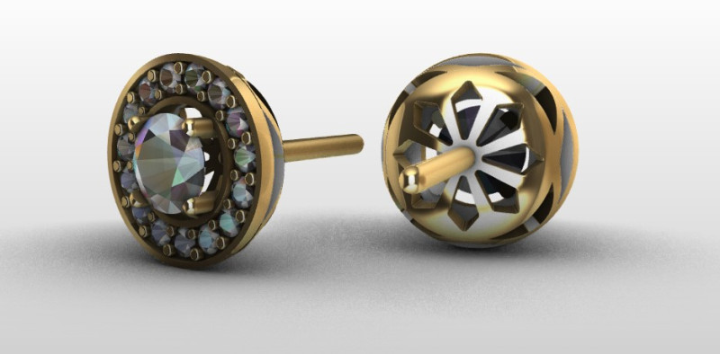 Earrings 3D प्रिंट मॉडल .c4d .max .obj .3ds .fbx .stl .blend 
