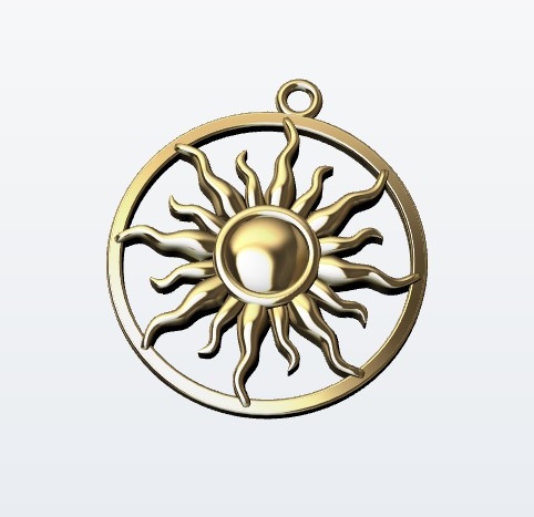 Pendant sun 3D printmodel .c4d .max .obj .3ds .fbx .stl .blend