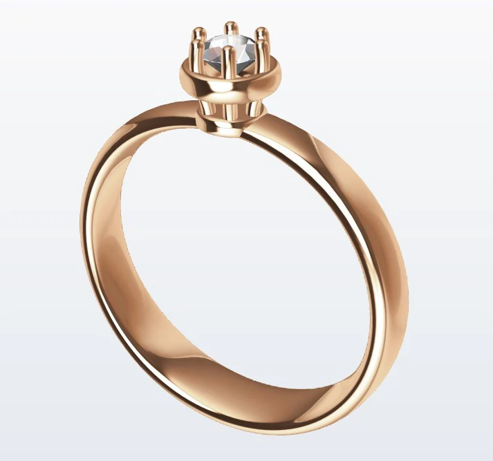 Ring 6 prong 3D Print Model .c4d .max .obj .3ds .fbx .stl .blend 