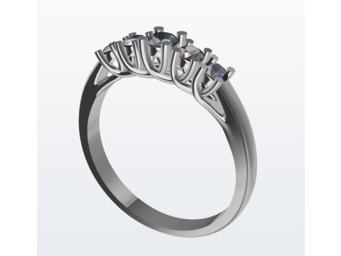 Ring 5 gems Modello di stampa 3D