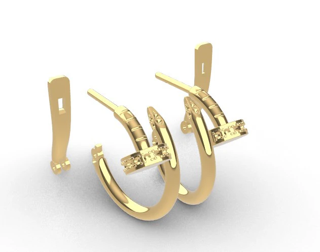 Earrings 3D Print Model .c4d .max .obj .3ds .fbx .stl .blend 